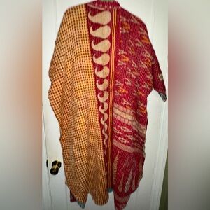 Boho Patchwork Red and Yellow Women's Blouse